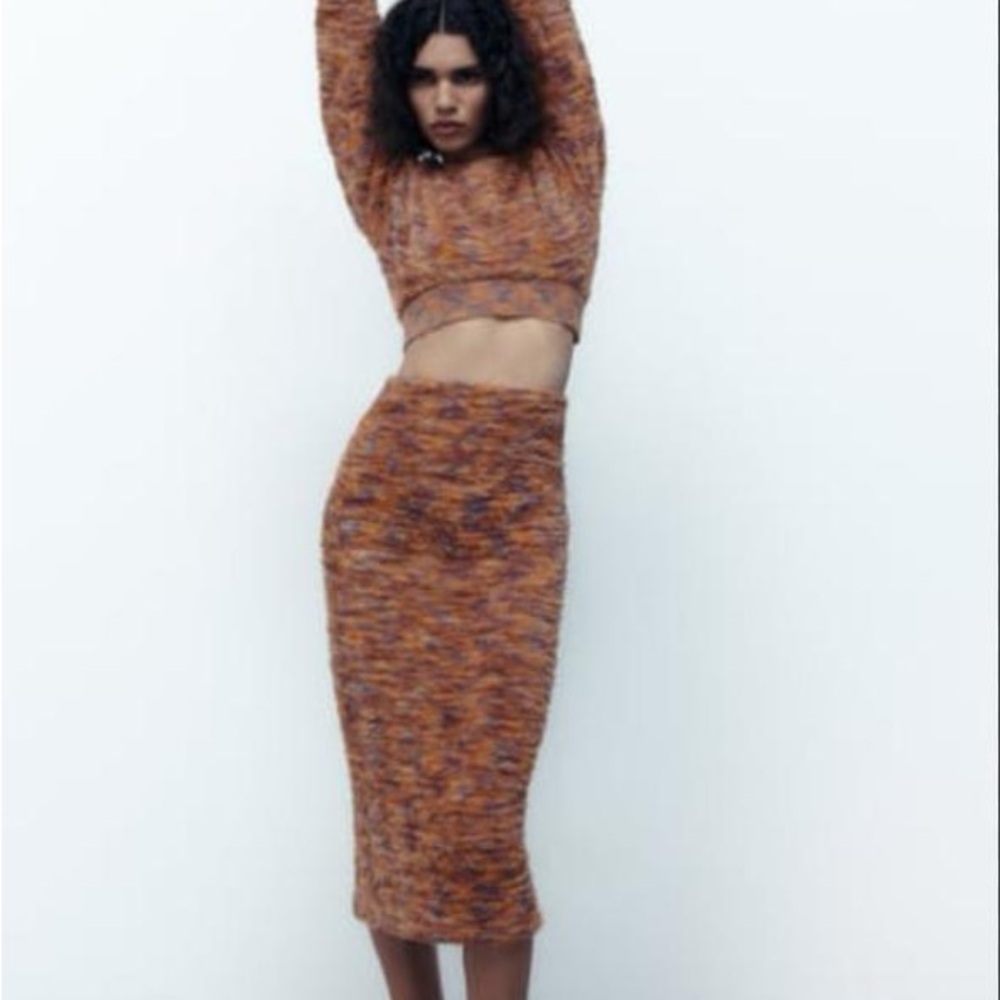 Zara Multicolor Knit Skirt Set